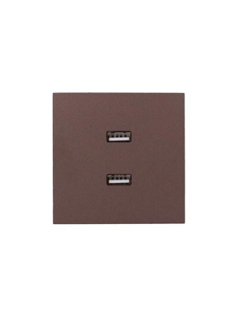Розетка 2-мест. USB разъем СП ZIMA IP20 шоколад  704-7388-192