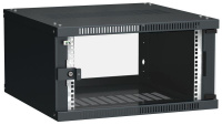 Шкаф LINEA WE 6U 600x600мм дверь стекло черн.  LWE5-06U66-GF
