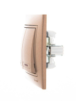 Выключатель 2-кл. СП Mira 10А IP20 с подсветкой со вставкой свет. корич. перламутр.  701-3131-112