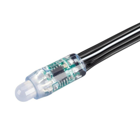 Модуль герметичный управляемый DMX-UVR-D12 5V RGB (0.3Вт IP67 90deg) пластик (уп.500шт)  039171
