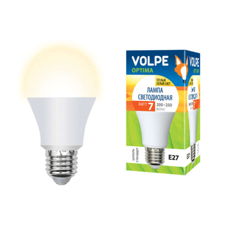 Лампа светодиодная LED-A60-7W/WW 7Вт грушевидная 3000К тепл. бел. E27 600лм 200-250В  UL-00001064