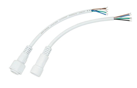 Кабель соединительный (5pin) герметичный (IP67) 5х0.5кв.мм 300В бел.  11-9450