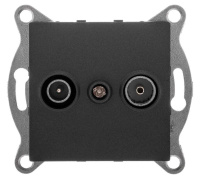 Розетка телевизионная оконечная TV/SAT СП Ugra механизм графит  С11TS1-010