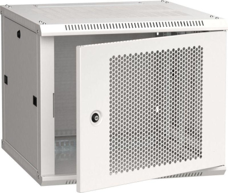 Шкаф LINEA W 9U 600х600мм перфорированная дверь RAL7035  LWR3-09U66-PF