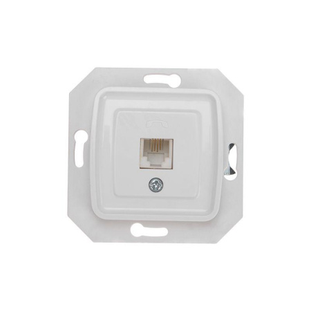 Розетка телефонная СП DEA RJ11 механизм бел.  KR-78-0222