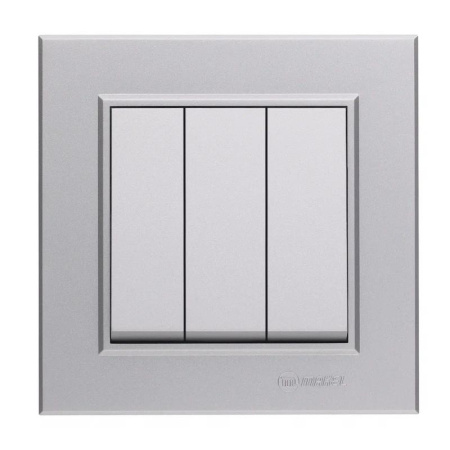 Выключатель 3-кл. СП Karea 10А IP20 сереб.  56065091