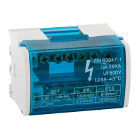 Шина "N" нулевая на DIN-рейку в корпусе 2х7 групп  143228