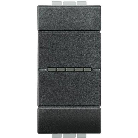 Выключатель аксиальный 1-кл. 1мод. СП LivingLight 10А IP20 250В авт. клеммы антрацит Leg BTC L4051AN