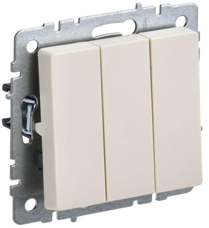 Выключатель 3-кл. СП BRITE ВС10-3-0-БрКр 10А механизм беж.  BR-V30-0-10-K10