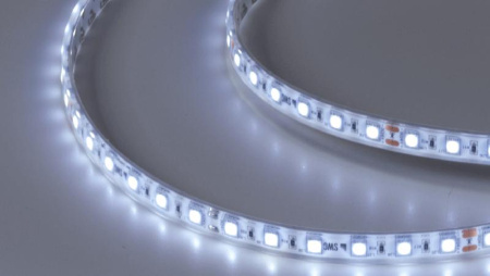 Лента светодиодная стандарт 5050 60LED/м 14.4Вт/м холод. бел. 24В IP68 со скотчем 3М (уп.5м)  00-00021280