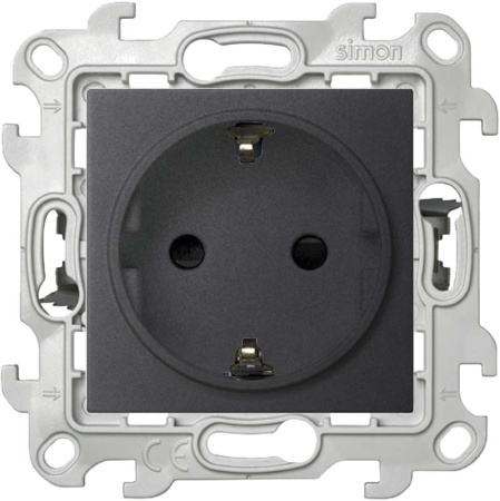 Розетка 1-м СП  24 16А IP20 2P+E Push&Go защ. шторки механизм графит  2420432-038