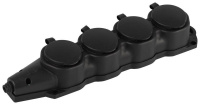 Колодка ЭРА KX-4e-B-IP44 каучуковая с заземлением 4 розетки 16A IP44 черн.  Б0068394