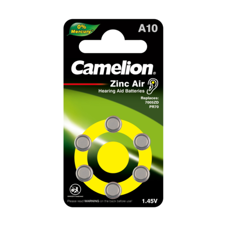 Элемент питания ZA10 Mercury Free A10-BP6 (0%Hg) 1.4В 90мА.ч для слуховых аппаратов BL-6 (блист.6шт)  12823