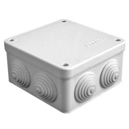 Коробка распределительная ОП 105х105х56мм IP54 7 выходов 7 гермовводов крышка на винтах сер. Epplast 110052