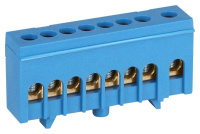 Шина N ноль в изолированном корпусе на DIN-рейку ШНИ-6х9-8-Д син. NO-224-98  Б0062969