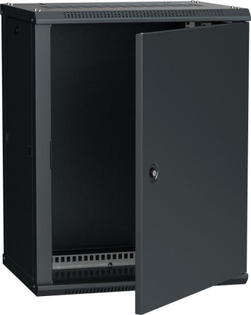 Шкаф 19 дюйм LINEA W 12U 600х450мм настен. метал. дверь RAL9005  LWR5-12U64-MF