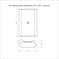 Угол для лотка вертикальный внутренний 90град. 500х100 с крышкой Стандарт  PR16.0606