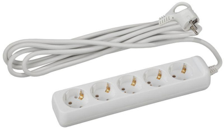 Удлинитель 5х3м с заземл. 16А IP20 U-5e-3m-3х1 ПВС 3х1  Б0028376