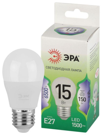 Лампа светодиодная GREEN LINE P45-15W-865-E27 GL E27 15Вт шар свет холод.  Б0067051
