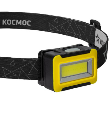 Фонарь налобный 3Вт COB LED 3xAAA корпус ABS-пластик регулируемый эласт. ремешок  KOC518B