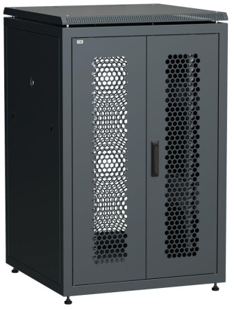 Шкаф сетевой LINEA N 24U 800х800мм распашная перф. передняя дверь задняя перф. черн.  LN05-24U88-2PP