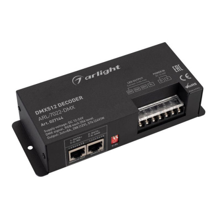 Декодер ARL-7022-DMX (12-24В 3х8А DMX512 XLR3) (IP20 металл)  027144
