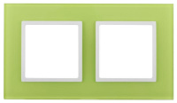Рамка 2-м 14-5102-26 стекло Elegance лайм+бел. ЭРА Б0034498