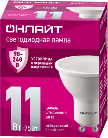 Лампа светодиодная 90 435 OLL-PAR16-11-230-4K-GU10 (PRO 90-240В)  90435