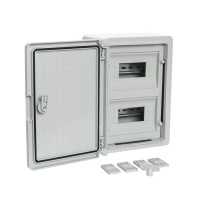 Корпус пластиковый распределительный ЩРН-18 IP65 сер. дверь 350х250х150  PR08.26498