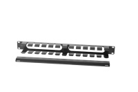 Органайзер кабельный горизонтальный ГКЗ-1U-9005 1U Ш=19дюйм односторон. пластик. канал  1484057