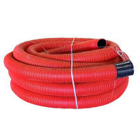 Труба гофрированная двустенная ПНД гибкая d200мм с протяжкой SN6 красн. (уп.35м) PROxima  tg2st-200-35m