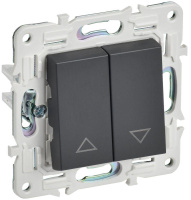 Выключатель жалюзи SKANDY 10А SK-V12T титан  SK-V15-0-10-K48