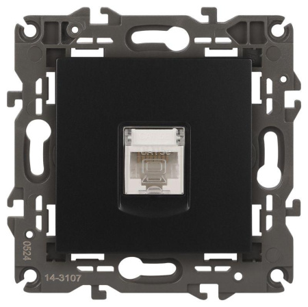 Розетка компьютерная 1-м Elegance 14-3107-05 RJ45 IP20 механизм антрацит  Б0034306
