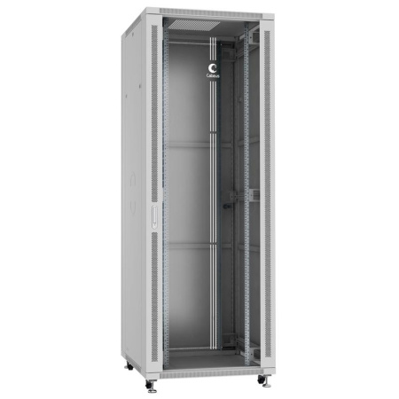 Шкаф монтажный телекоммуникационный напольный SH-05C-47U80/100 19дюйм 47U 800х1000х2277мм для распределит. и серверн. оборудования передн. стеклян. и задн. сплошн. метал. двери ручка с замком сер.  7161c