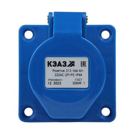 Розетка фланцевая 313 16А 220AC 2P+PE 6ч IP44  229455