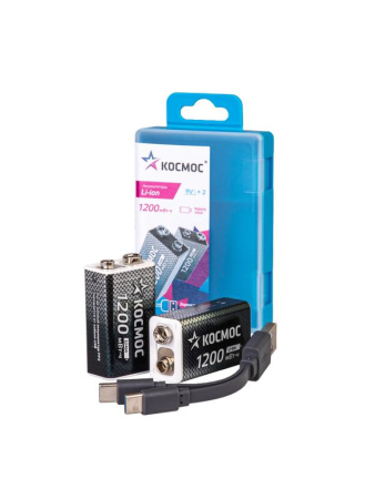 Аккумулятор крона Li-ion 9В 1200мАч (уп.2шт)  KOCLi9V1200mAh2B