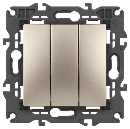 Выключатель 3-кл. СП Elegance 14-1107-04 10А IP20 250В 10AX механизм шампань  Б0034253