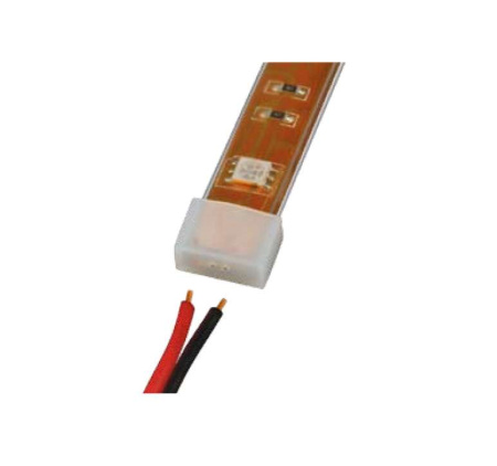 Зажим изолирующий UCW-H10 WHITE 020 POLYBAG для светодиодной ленты 5050 с отв. для проводов 10мм бел. силикон (уп.20шт)  06679