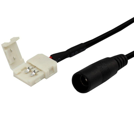 Коннектор питания с джеком для одноцвет. LED лент IP20 8мм  144-102