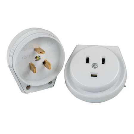 Разъем 1-м СП РШ-ВШ 32А IP20 250В 2P+PE пластик. бел. PROxima  AS-250-H-02
