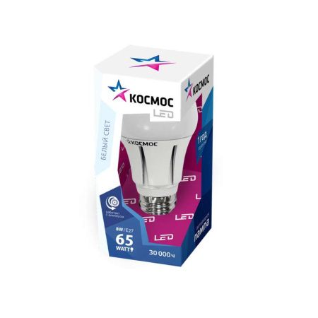 Лампа светодиодная A60 8Вт 4500К E27 220В диммир.  Lksm_LED8wA60E2745_d