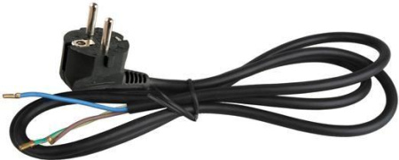 Кабель сетевой S-LR2 с угл. евровилкой 1.5м с заземл. черн.  9343