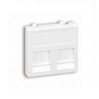 Адаптер на 2 RJ45 коннектора защ. шторки бел.  Connect KB76-9