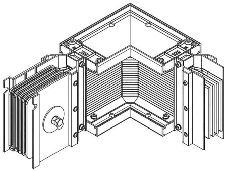 Секция угловая прав. н/2 2500А Al 3L+N+PER НК IP55 тран.  LB-2500A4-25-F-LRF