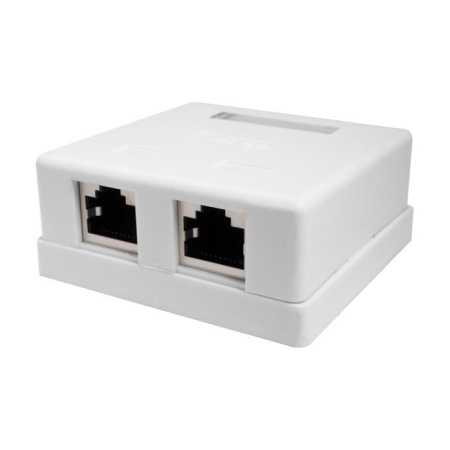 Розетка компьютерная 8P8C RJ-45 FTP кат.5E 2 порта (DIY)  10-0308-1