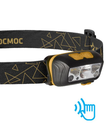 Фонарь аккумуляторный налобный сенсорный 2Вт XPE LED+2Вт SMD LED+красн. Li-po 102540 1200мА.ч корпус ABS-пластик USB-шнур регулируемый эласт. ремешок  KOC505Lit