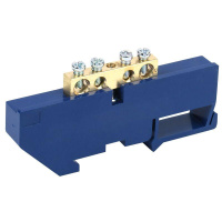 Шина "N" нулевая с синим изолятором на DIN-рейку 6x9мм стойка бол. 4 группы  11-2338