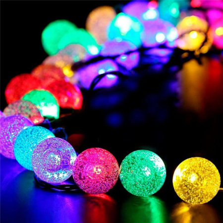 Гирлянда светодиодная "Нить" "Шарики кракле" d25мм 2м 20LED RGB IP20 220В  Б0055997