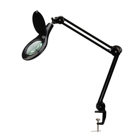 Лупа на струбцине круглая 5D с подсветкой 56LED черн.  31-0406