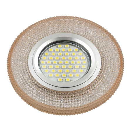 Светильник DLS-L142 GU5.3 GLASSY/LIGHT TEA GU5.3 встраив. доп. светодиод. подсветка 3Вт без лампы стекло  UL-00003881